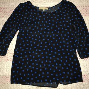 Preppy work shirt, black and blue with zip back